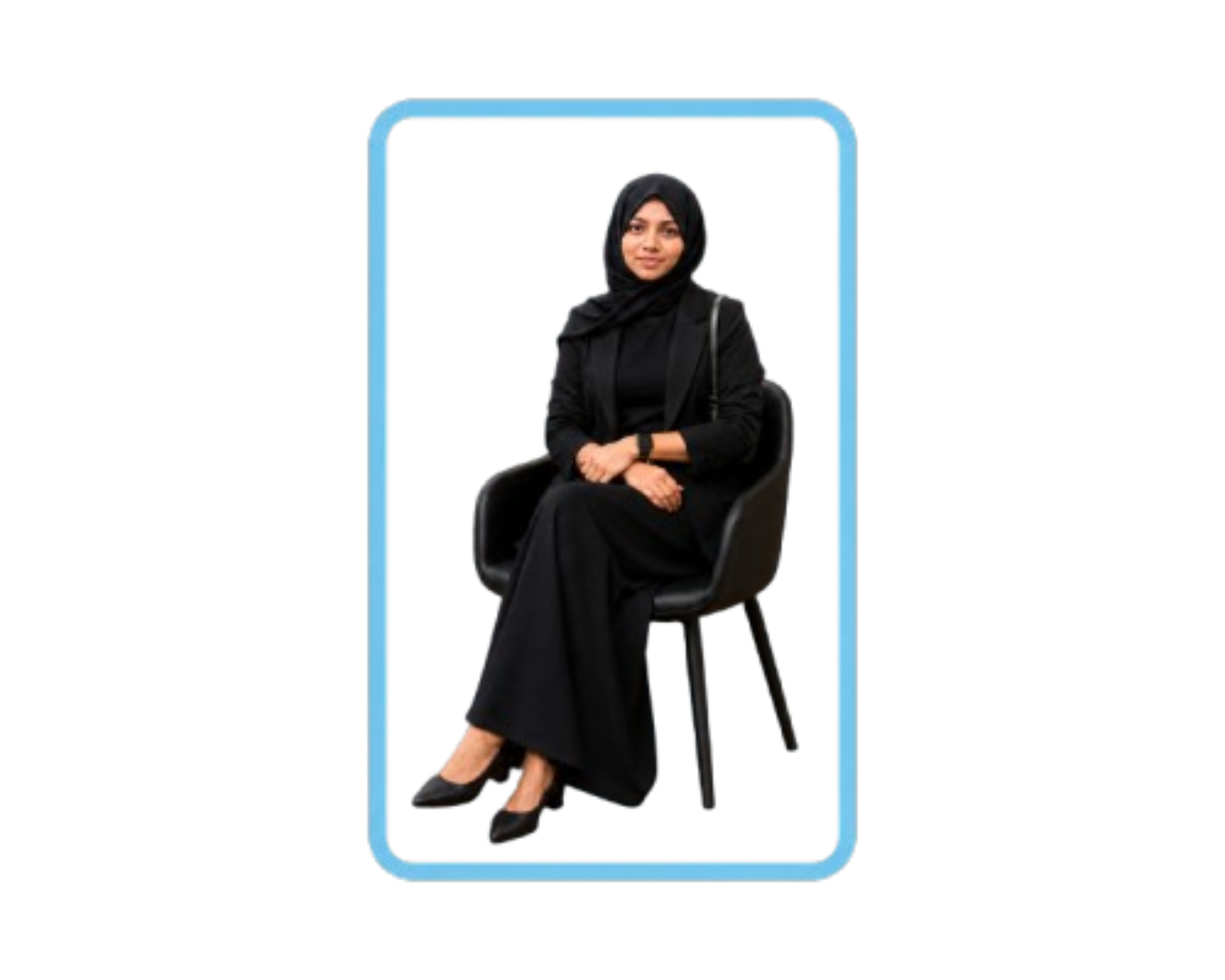 Sufana Shamil, digital marketing strategist in Kannur, wearing professional black attire.